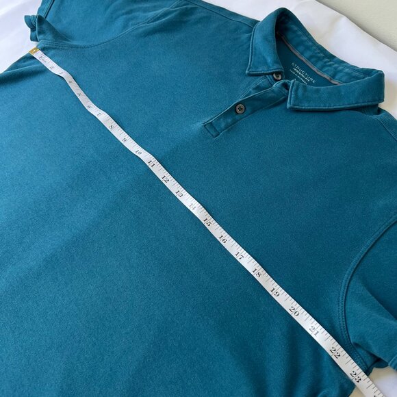Structure Teal Stretch Cotton Men’s Polo Shirt – Size Large w/ Extra Button - Picture 8 of 14